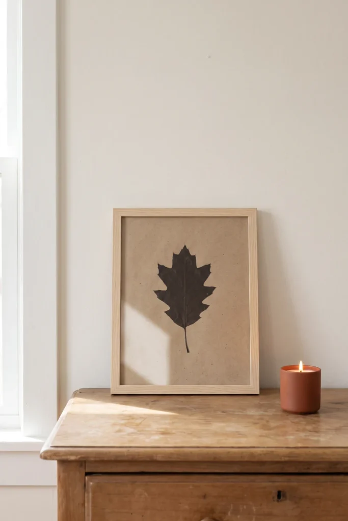 Buy the Frame, Not the Sign — dollar store fall decor idea for a small apartment